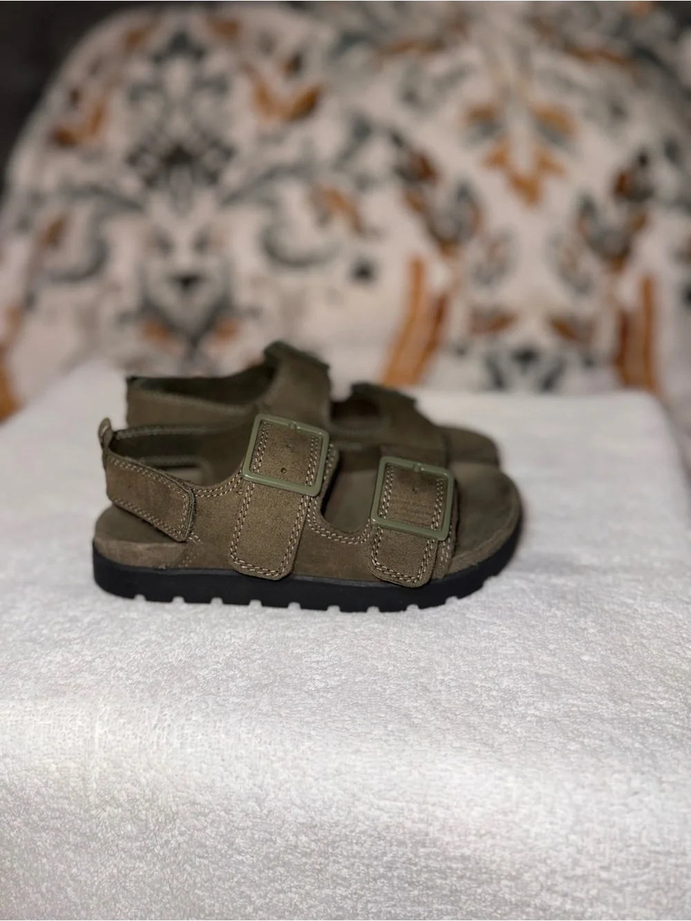 H&M Olive Green Double-Strap Kids Sandals